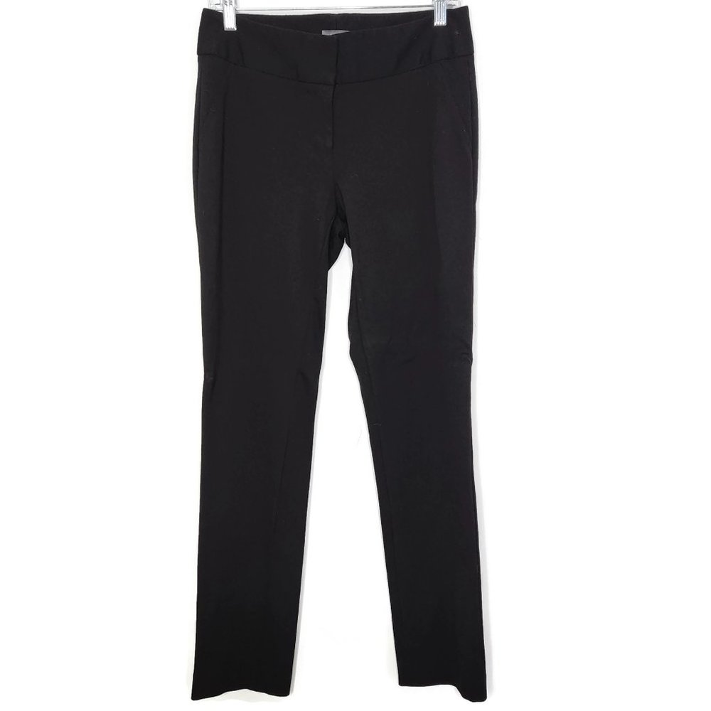 Vince Camuto Pants 4 Black Flat Front Mid Rise Stretch Nylon Blend
